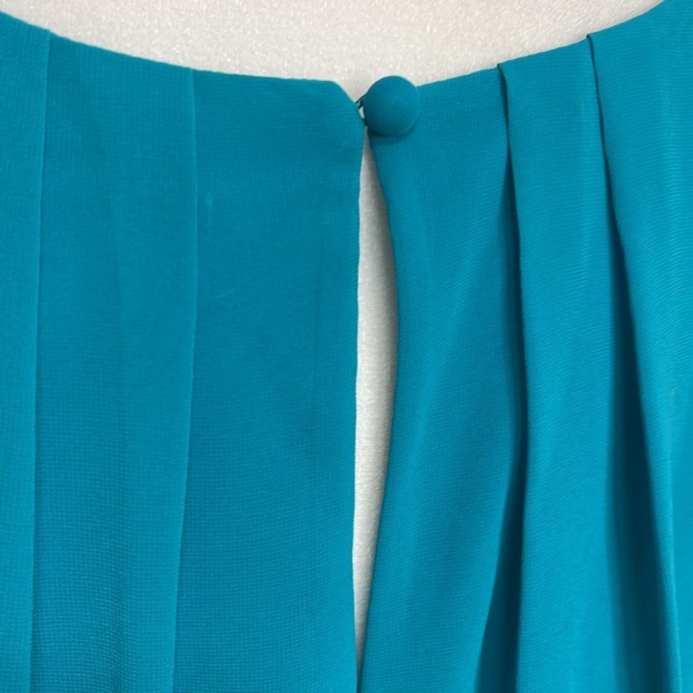 Jessica Simpson Women’s Turquoise Belted Chiffon Eyelet Layered Dress Sz 10 - Picture 9 of 13